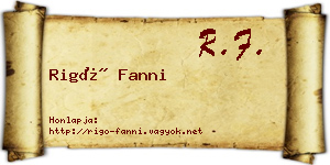Rigó Fanni névjegykártya