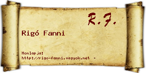 Rigó Fanni névjegykártya